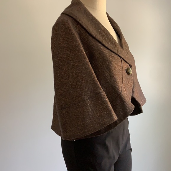 MARC JACOBS Jacket Retro Glam Bronze Metallic Cropped Career - Picture 6 of 15